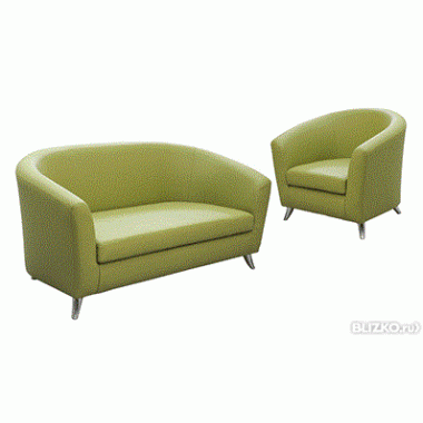 Набор офисный диван и кресло Арт в оливковом цвете диван и кресло
